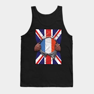 France Flag Great Britain Flag Ripped - Gift for French From France Tank Top